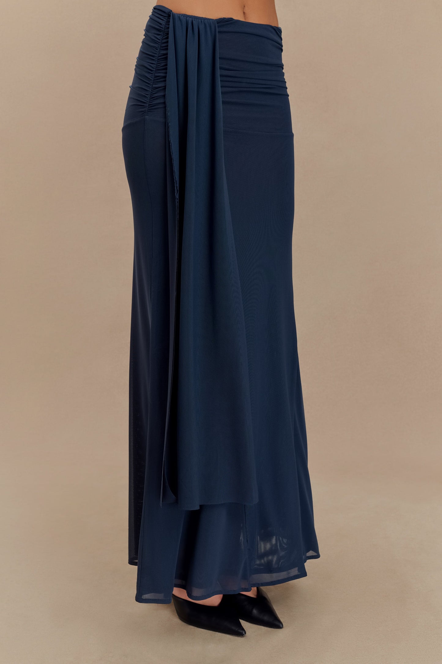 Arna Mesh Maxi Skirt - Midnight Blue