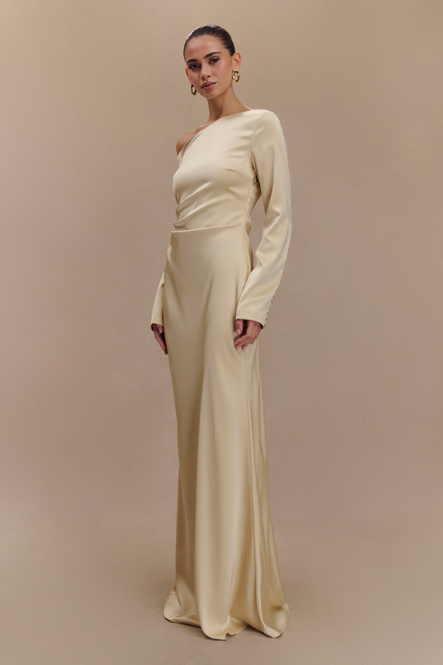 Avery Long Sleeve Maxi Dress - Gold