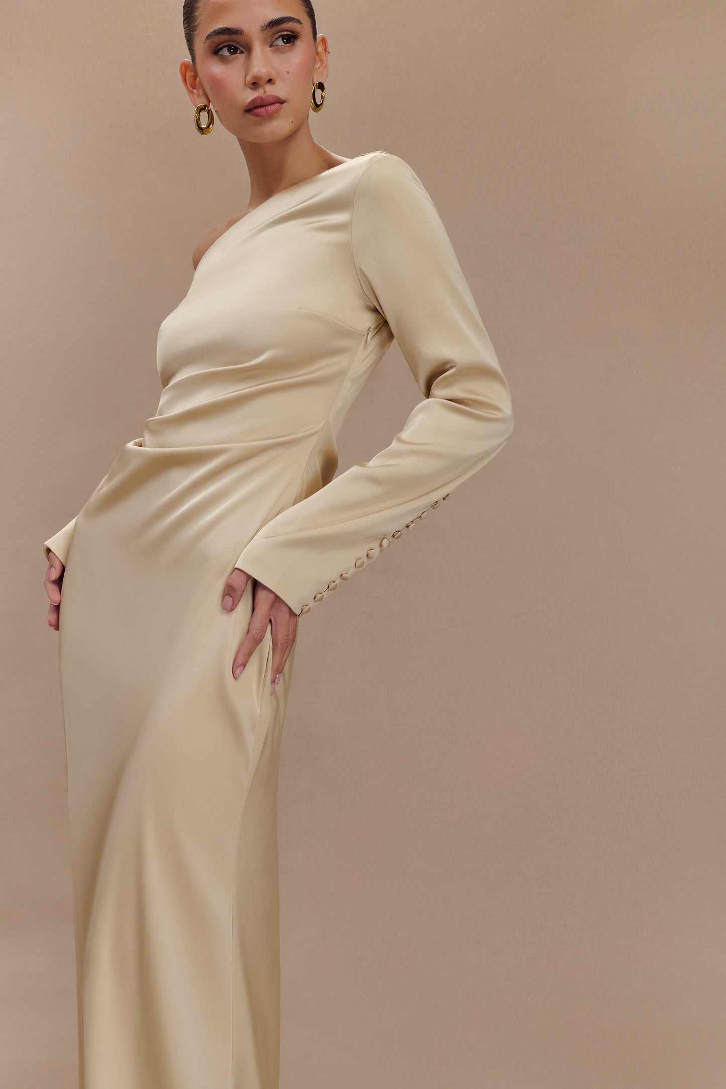 Avery Long Sleeve Maxi Dress - Gold