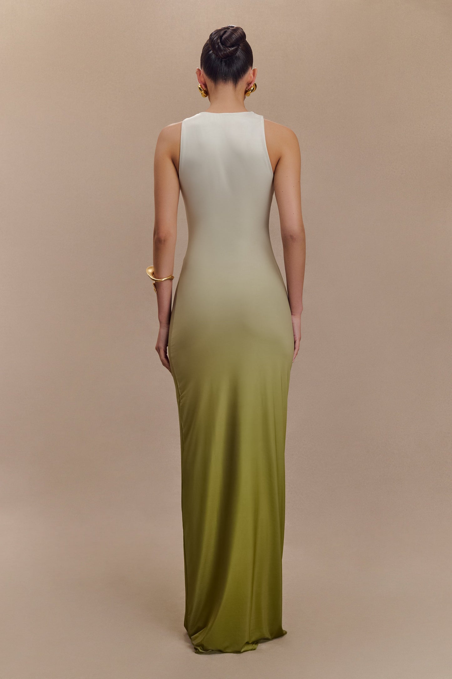 Stella Draped Slinky Maxi Dress - Ombre Vintage Olive