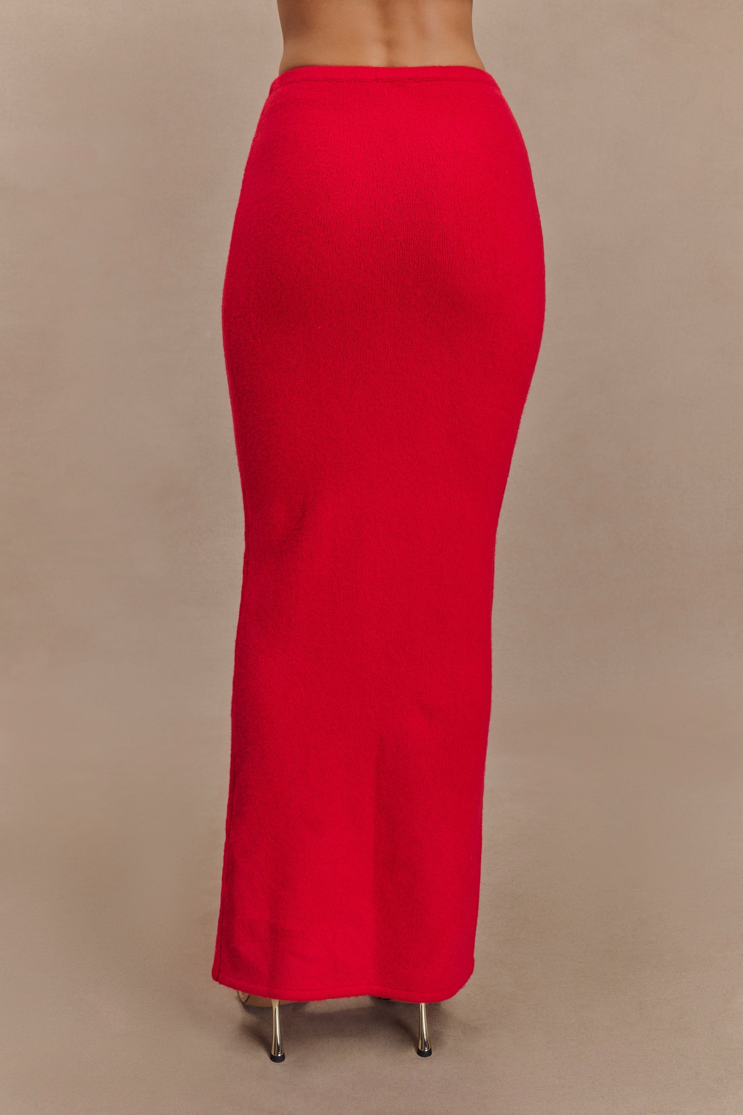 Elise Knit Maxi Skirt - Red