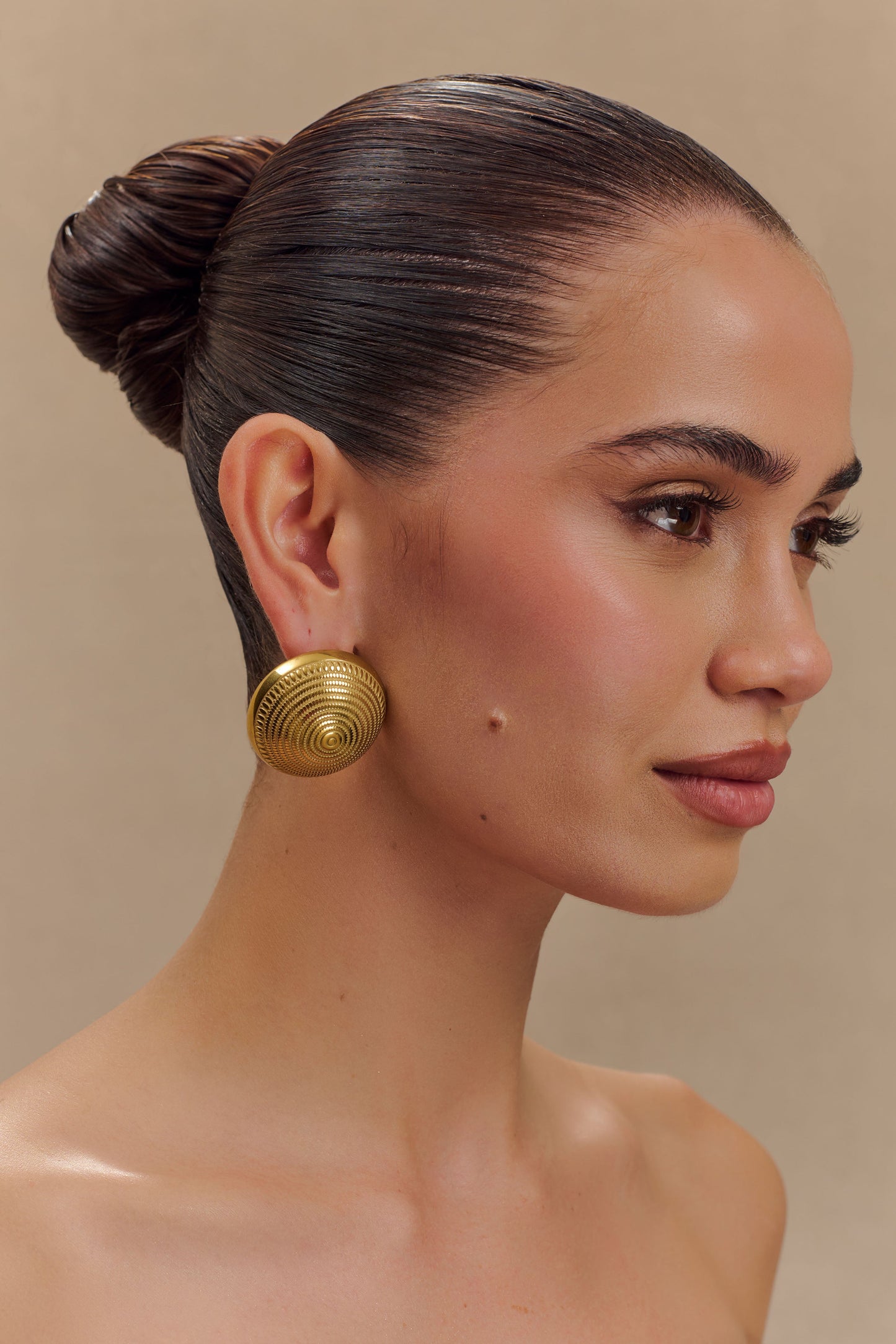 Kimberley Vintage Dome Earrings - Gold