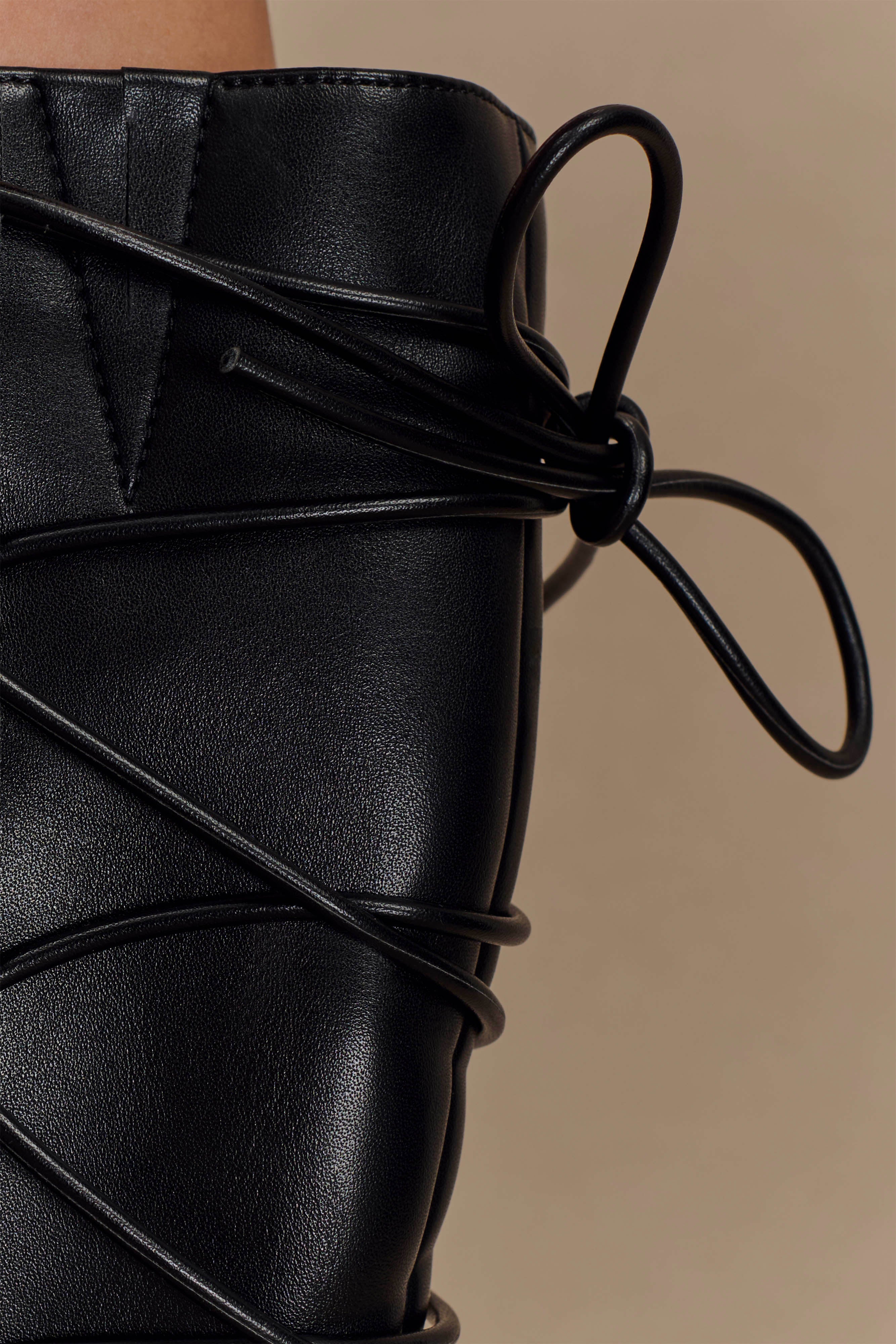 Nevaeh Lace Up Boots Black MESHKI