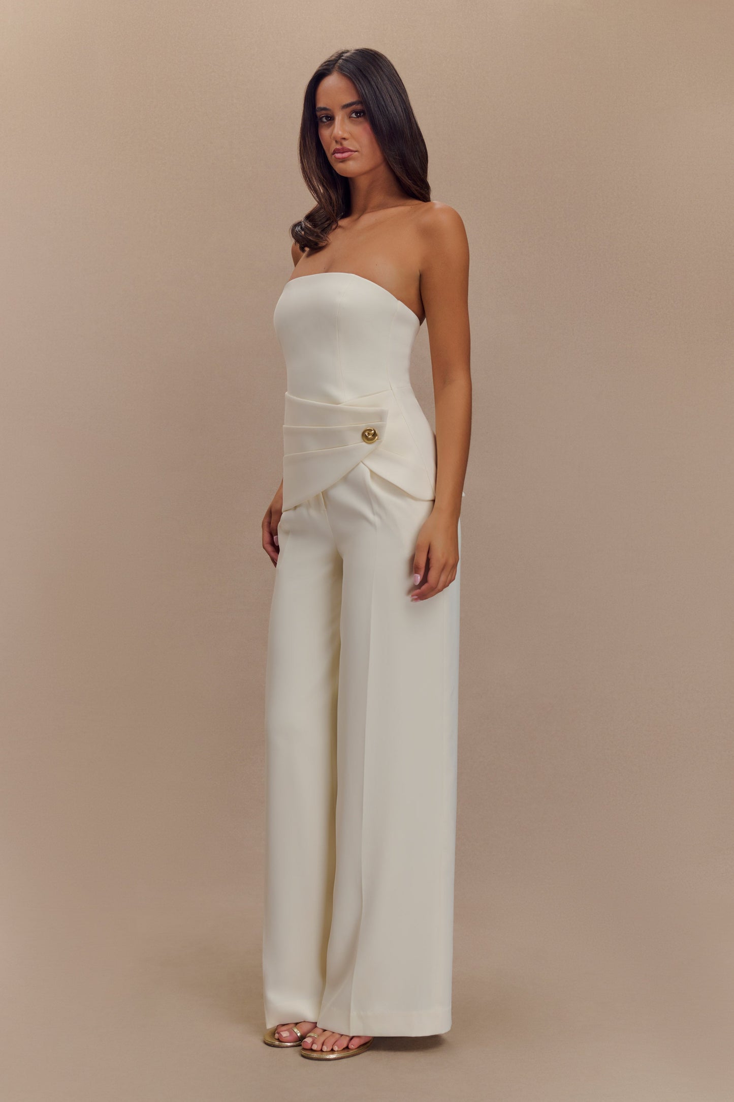 Faith Suiting Wide Leg Pant - Ivory