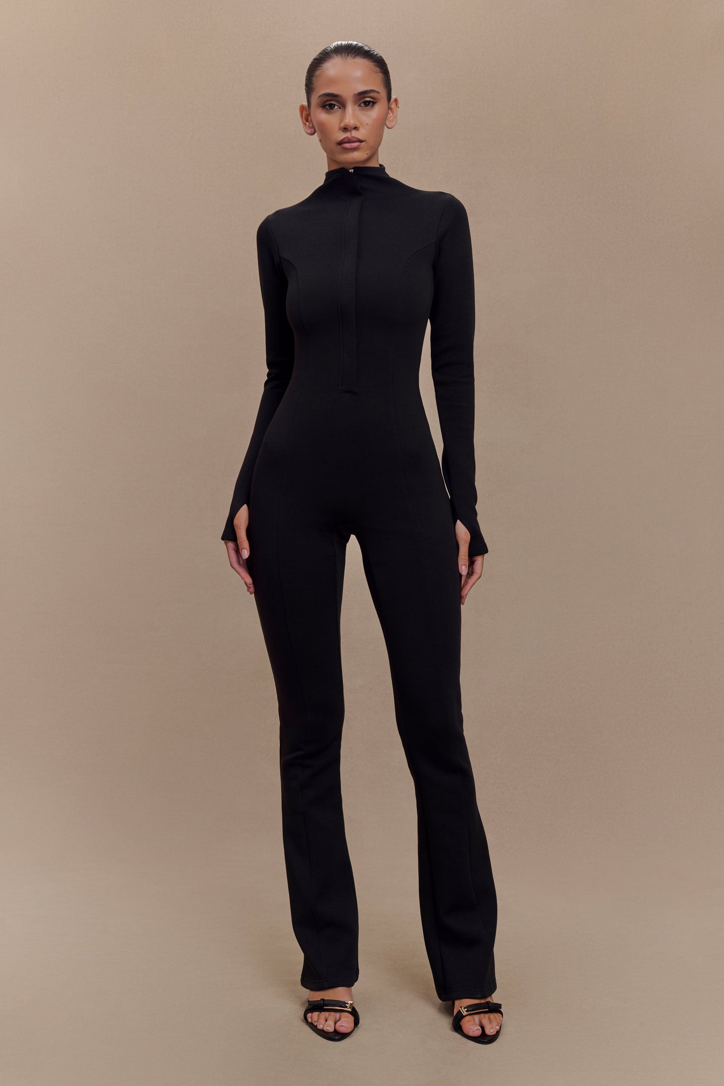 Margaery Scuba Jersey Jumpsuit - Black