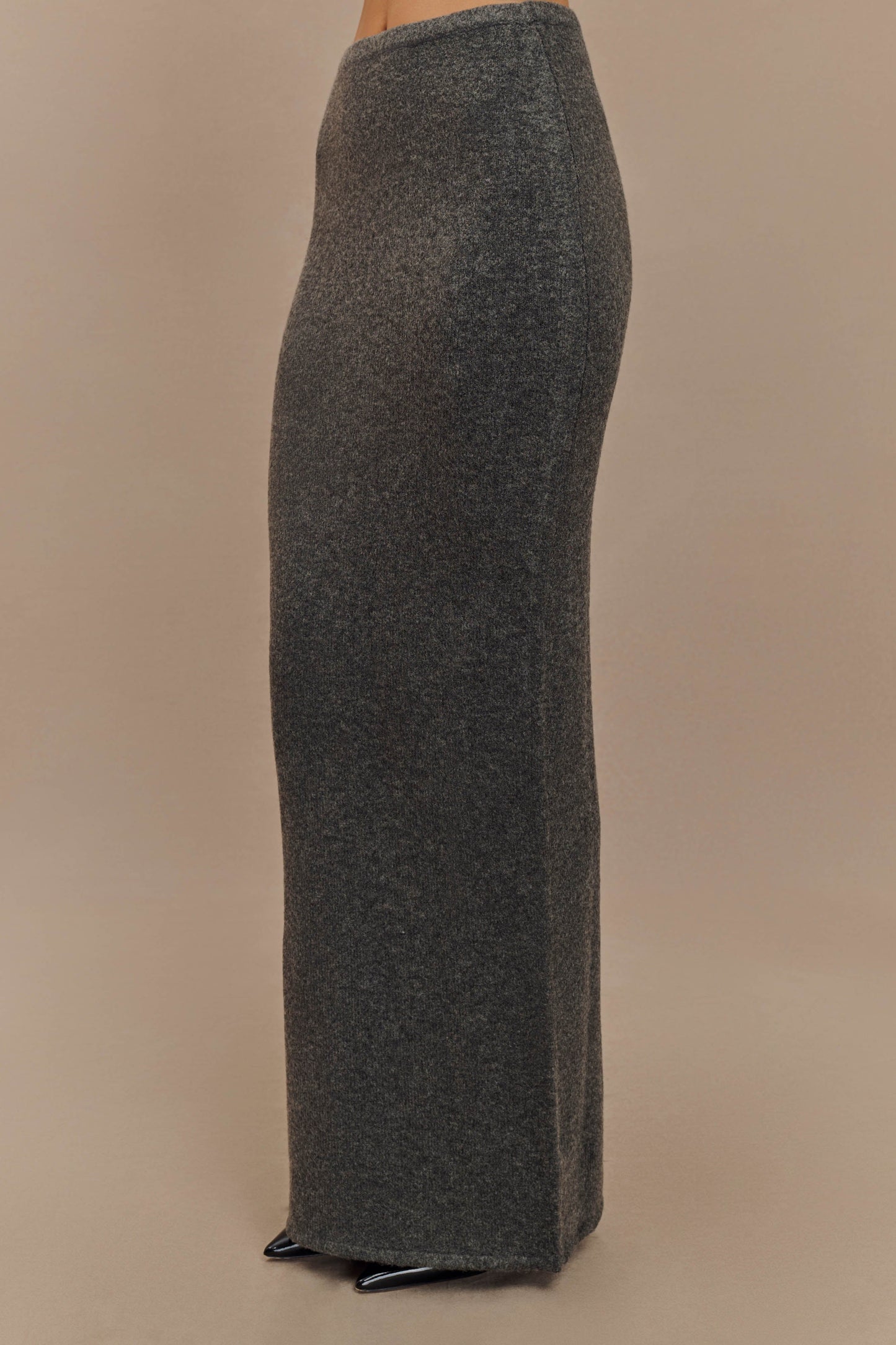 Elise Knit Maxi Skirt - Charcoal Marle