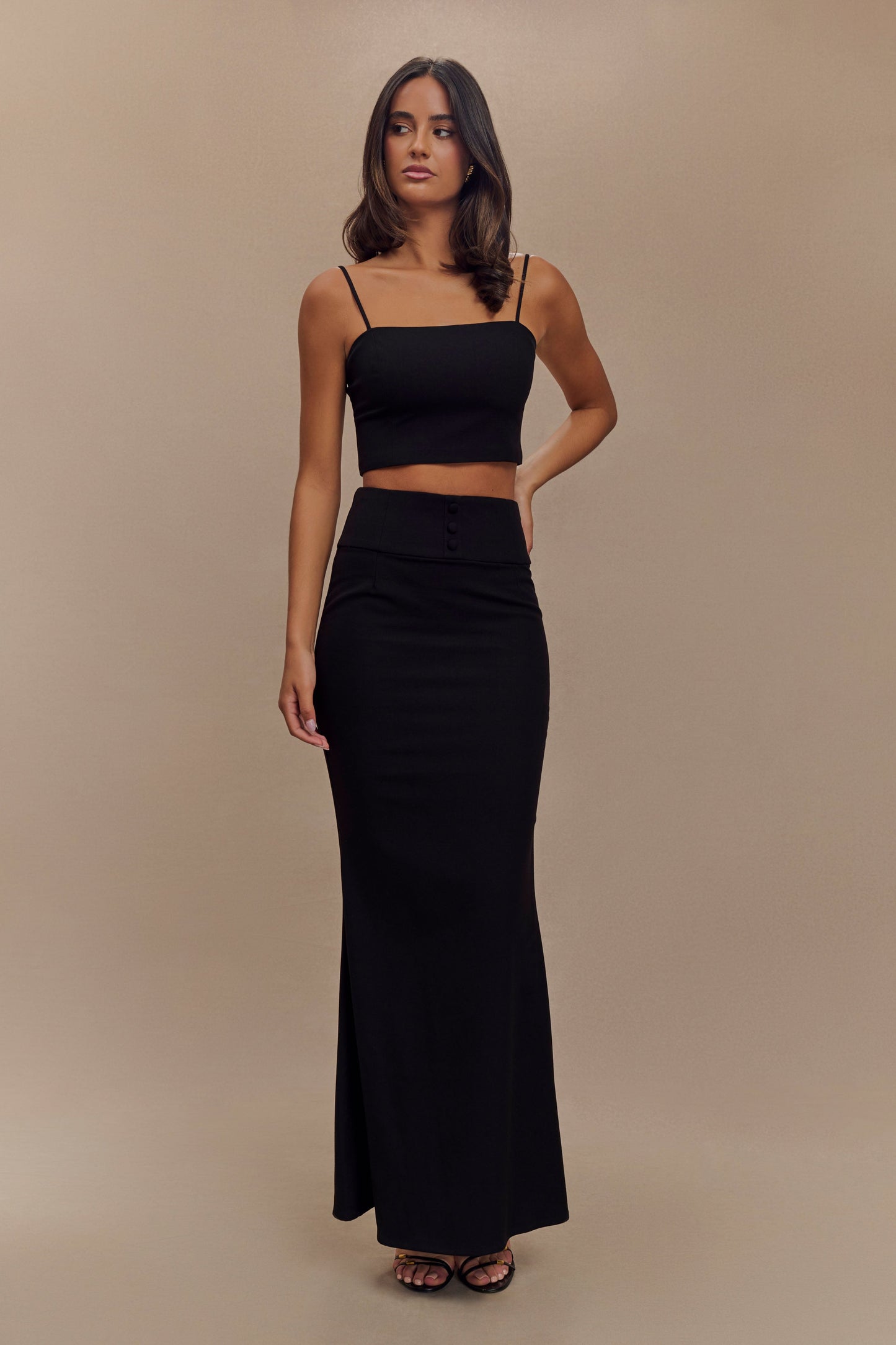 Grace Suiting Maxi Skirt - Black