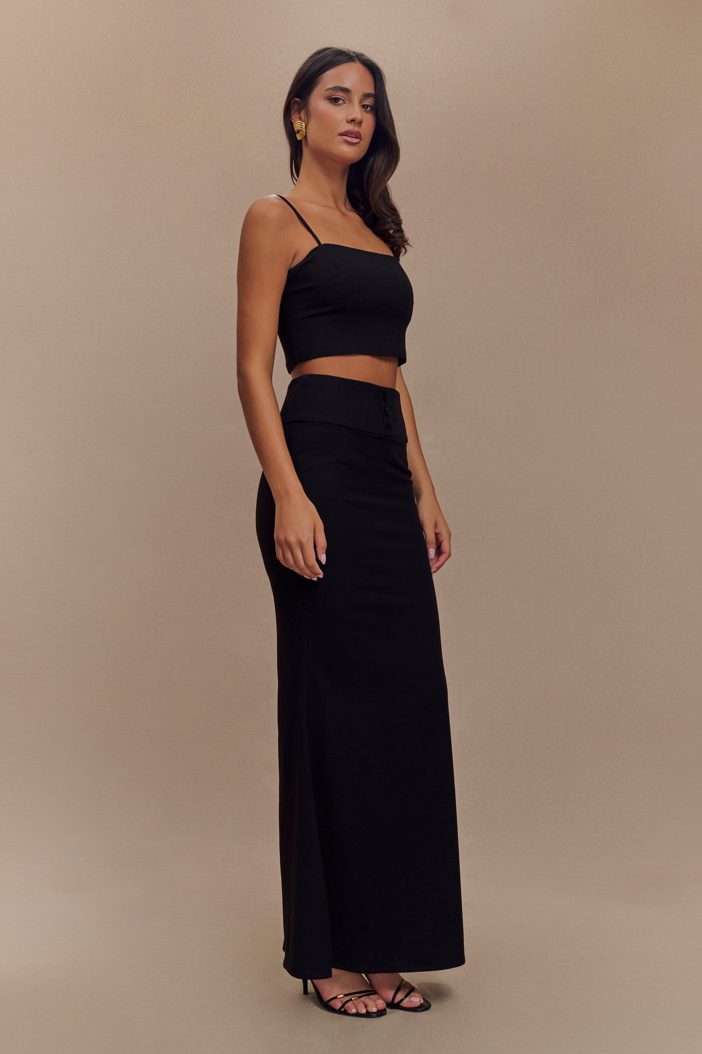 Grace Suiting Maxi Skirt - Black