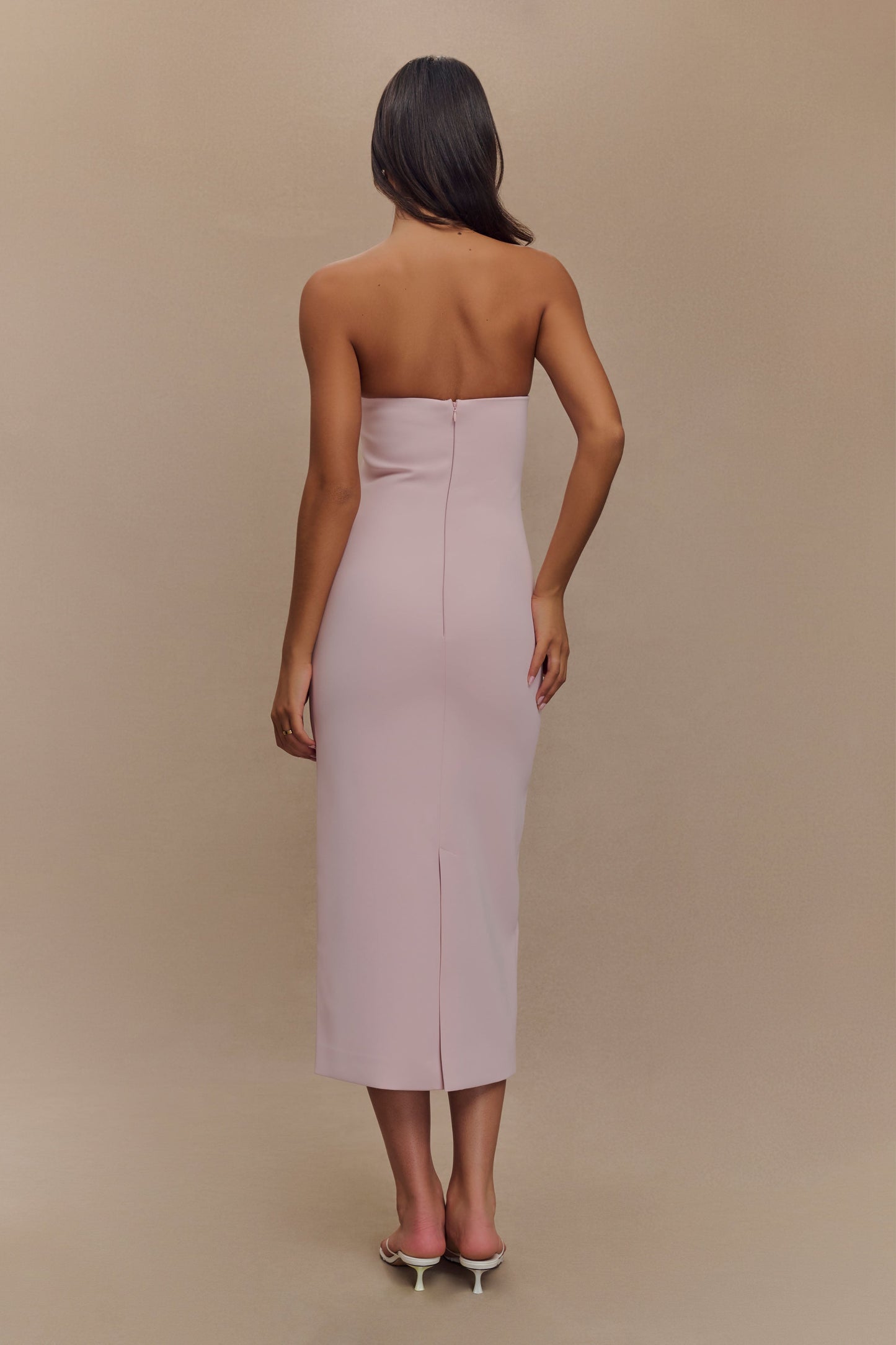 Sussan Strapless Midi Dress - Powder Pink