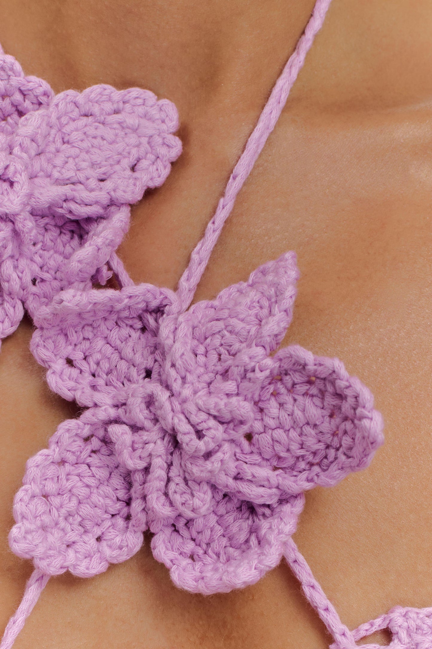 River Floral Crochet Bikini Top - Lilac