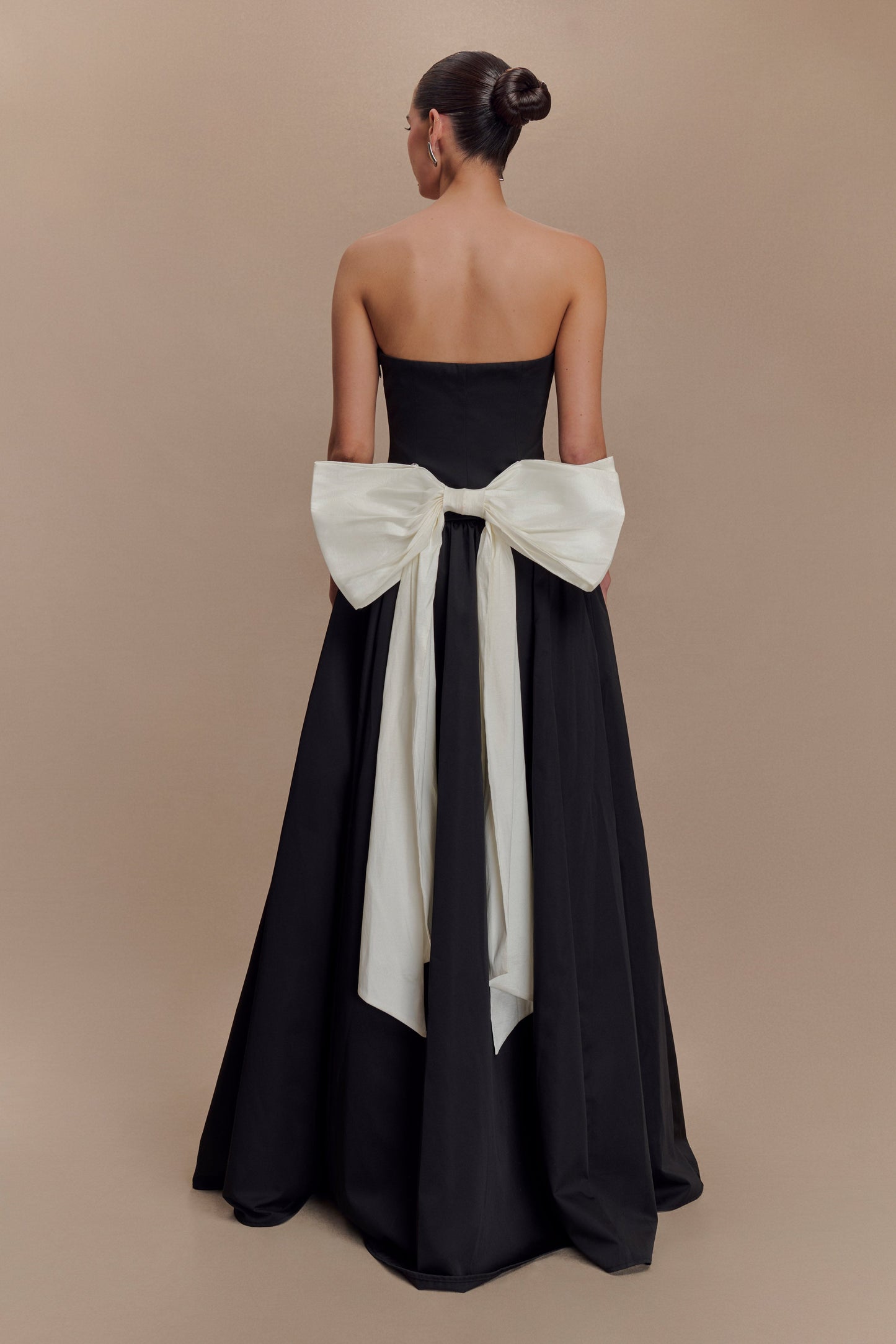 Frances Strapless Bow Maxi Dress - Black