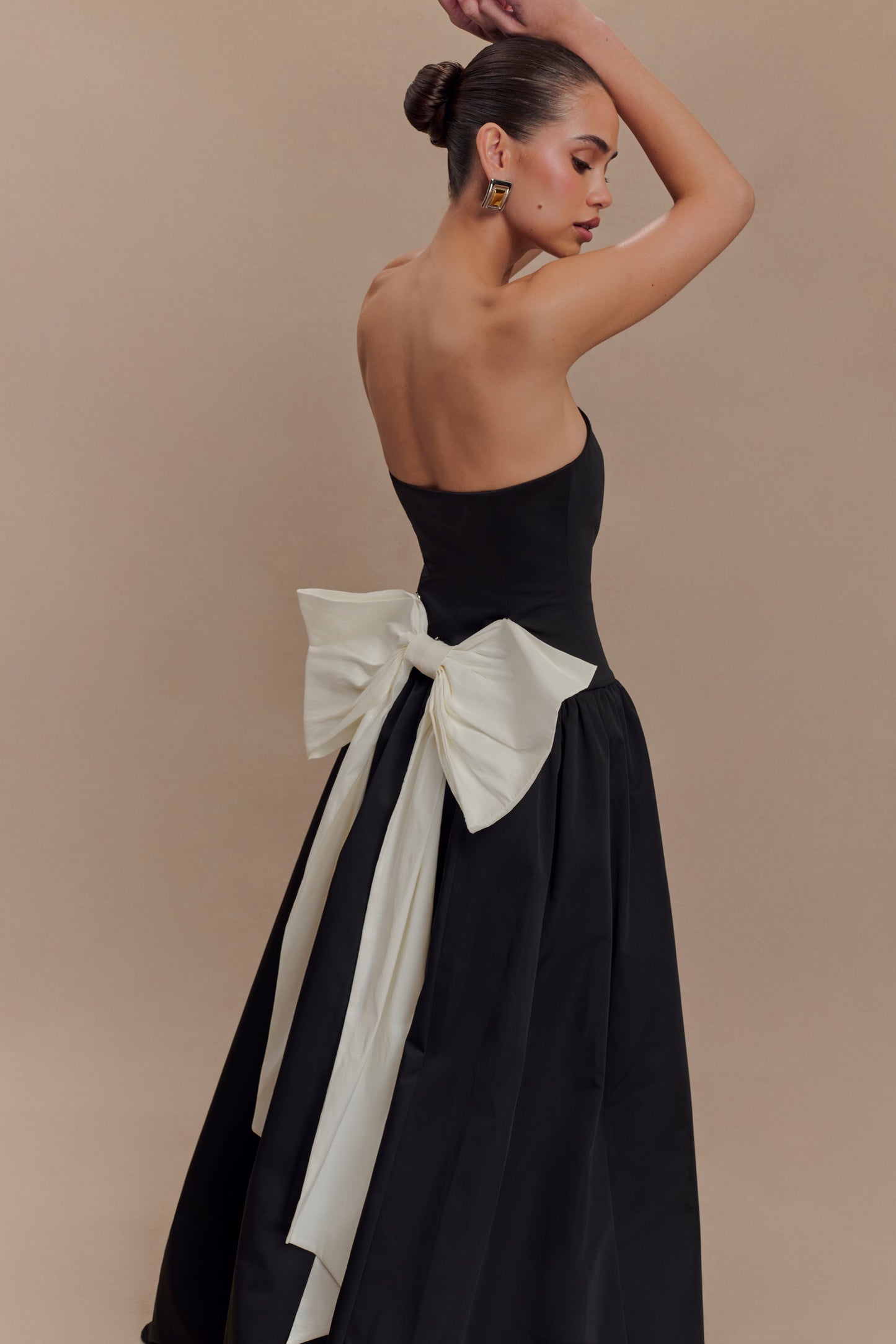 Frances Strapless Bow Maxi Dress - Black