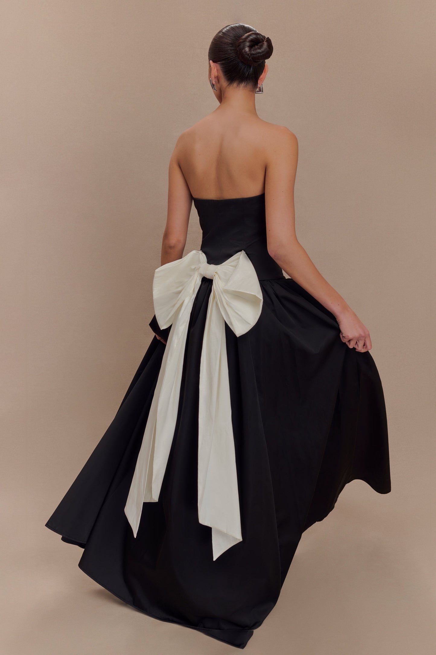 Frances Strapless Bow Maxi Dress - Black