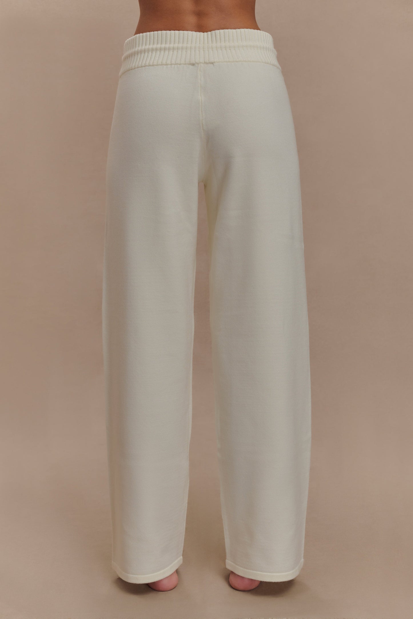 Natalya Knit Wide Leg Pants - Ivory