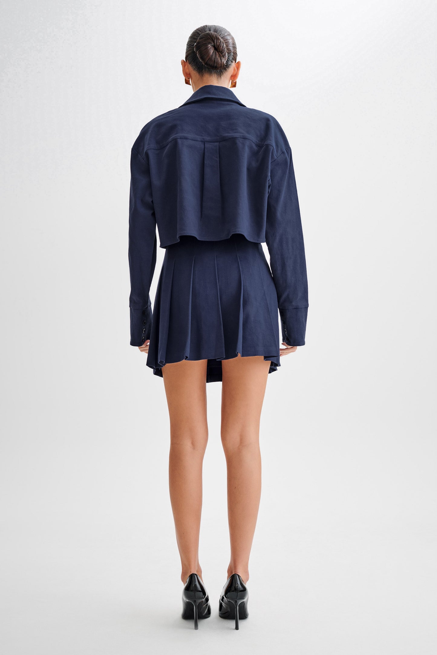 Julianna Cotton Button Up Shirt - Navy