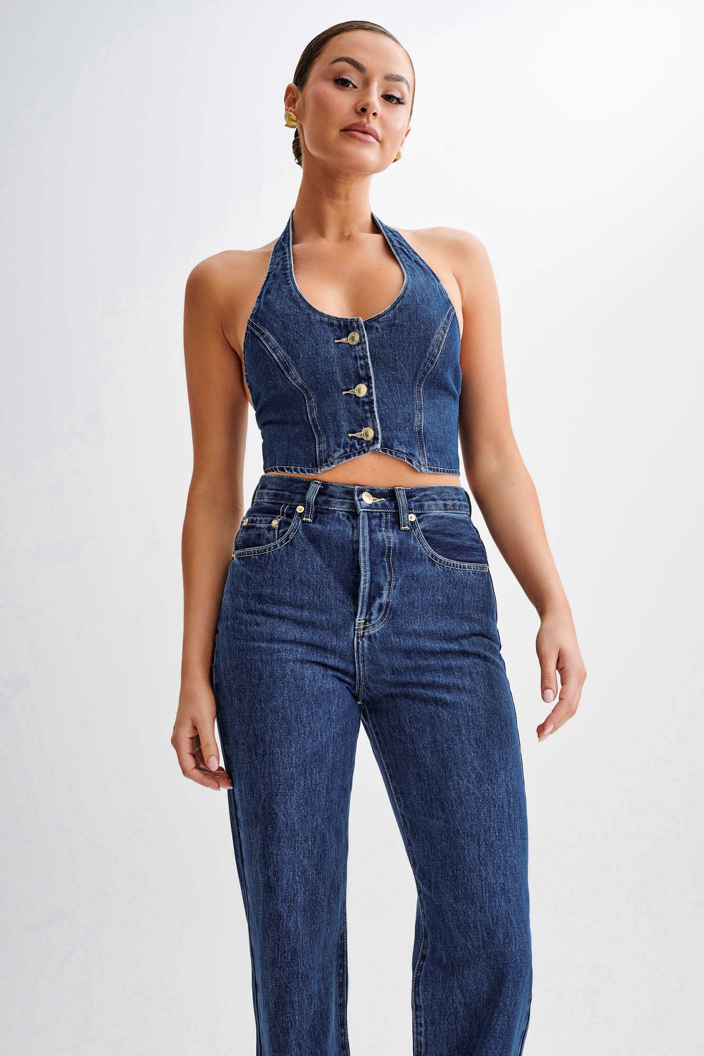 Kieryn Denim Vest - Dark Blue