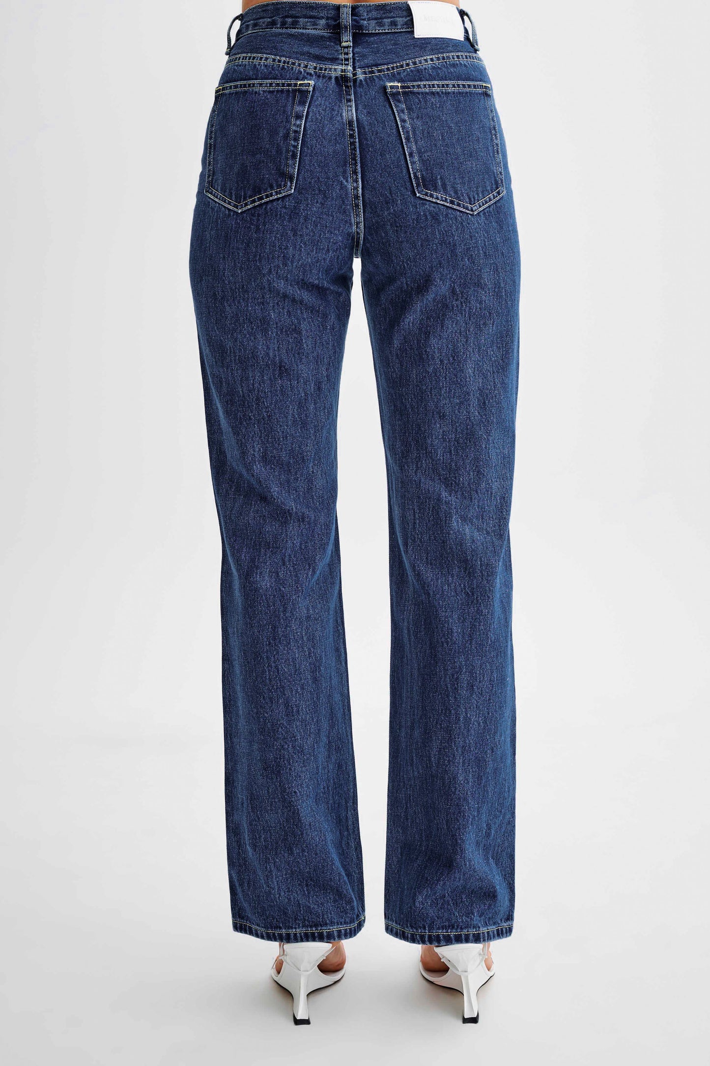 Janine High Waisted Straight Leg Jeans - Dark Blue