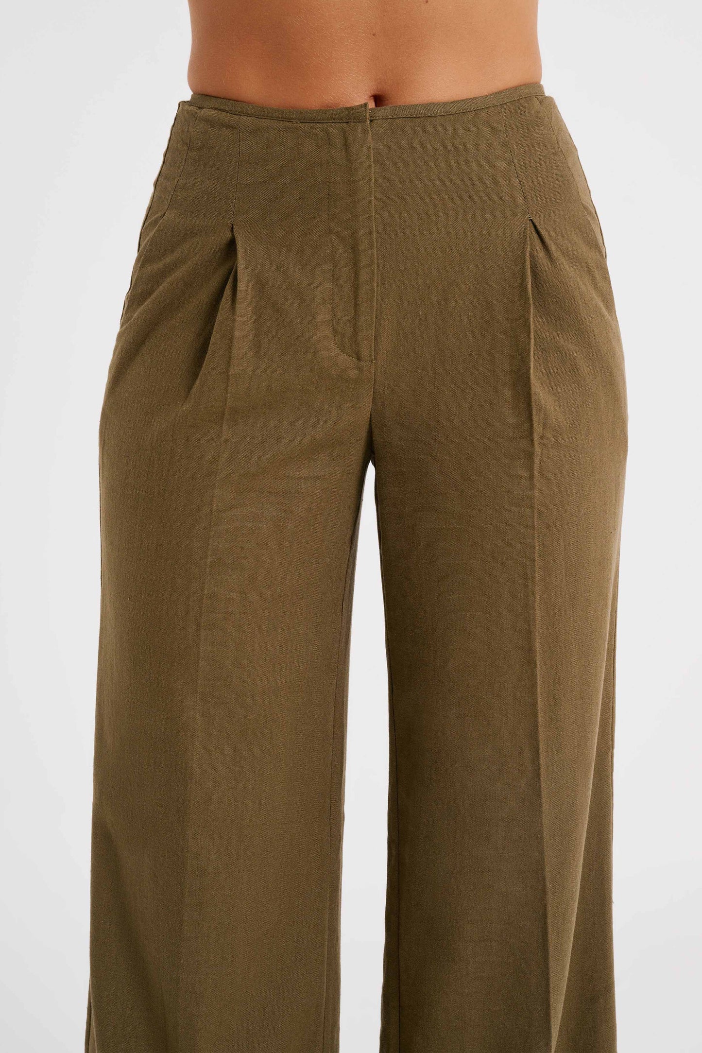 Adina Linen Pant - Olive