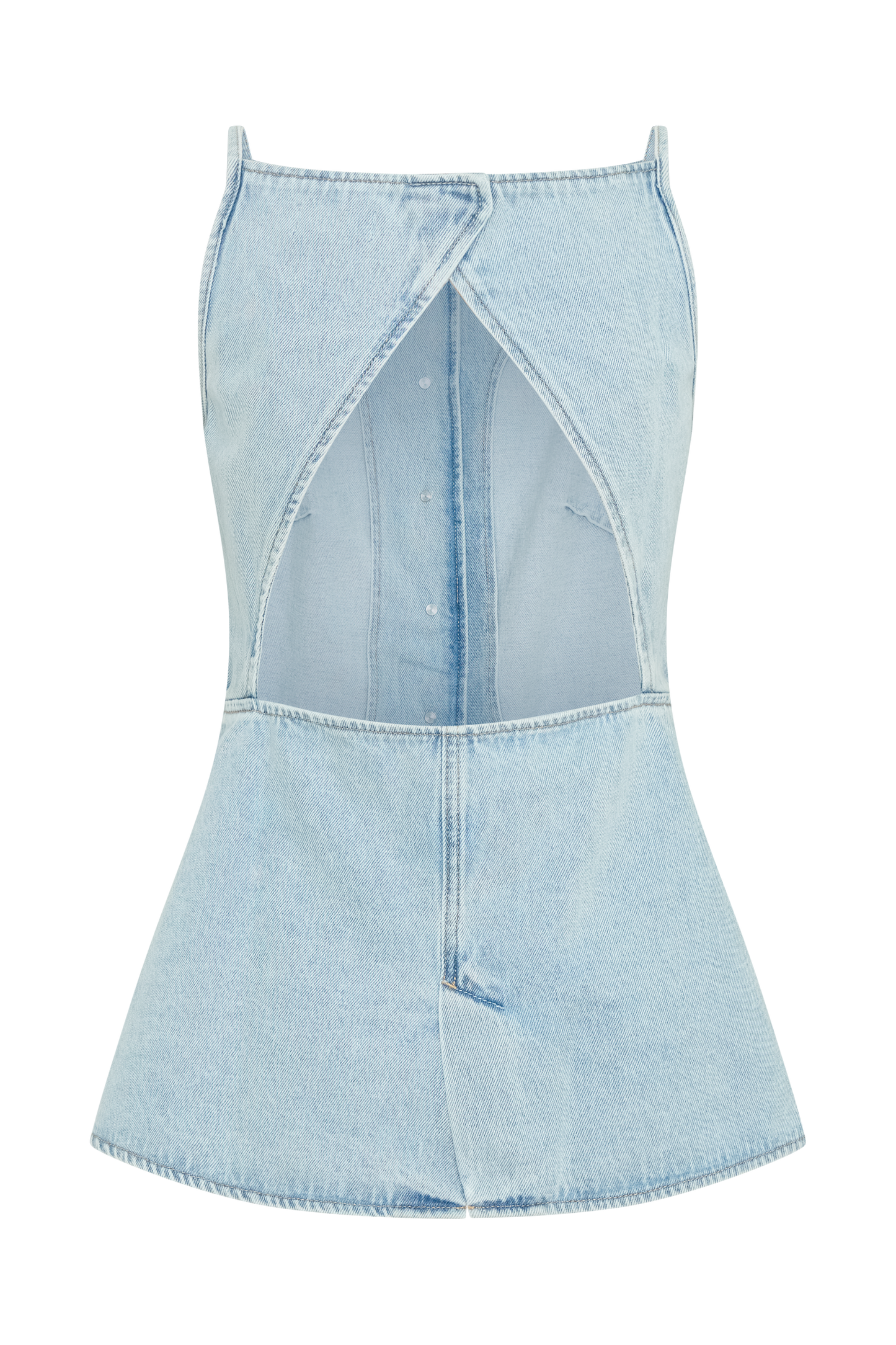 Ashton Sleeveless Button Denim Top - Light Blue