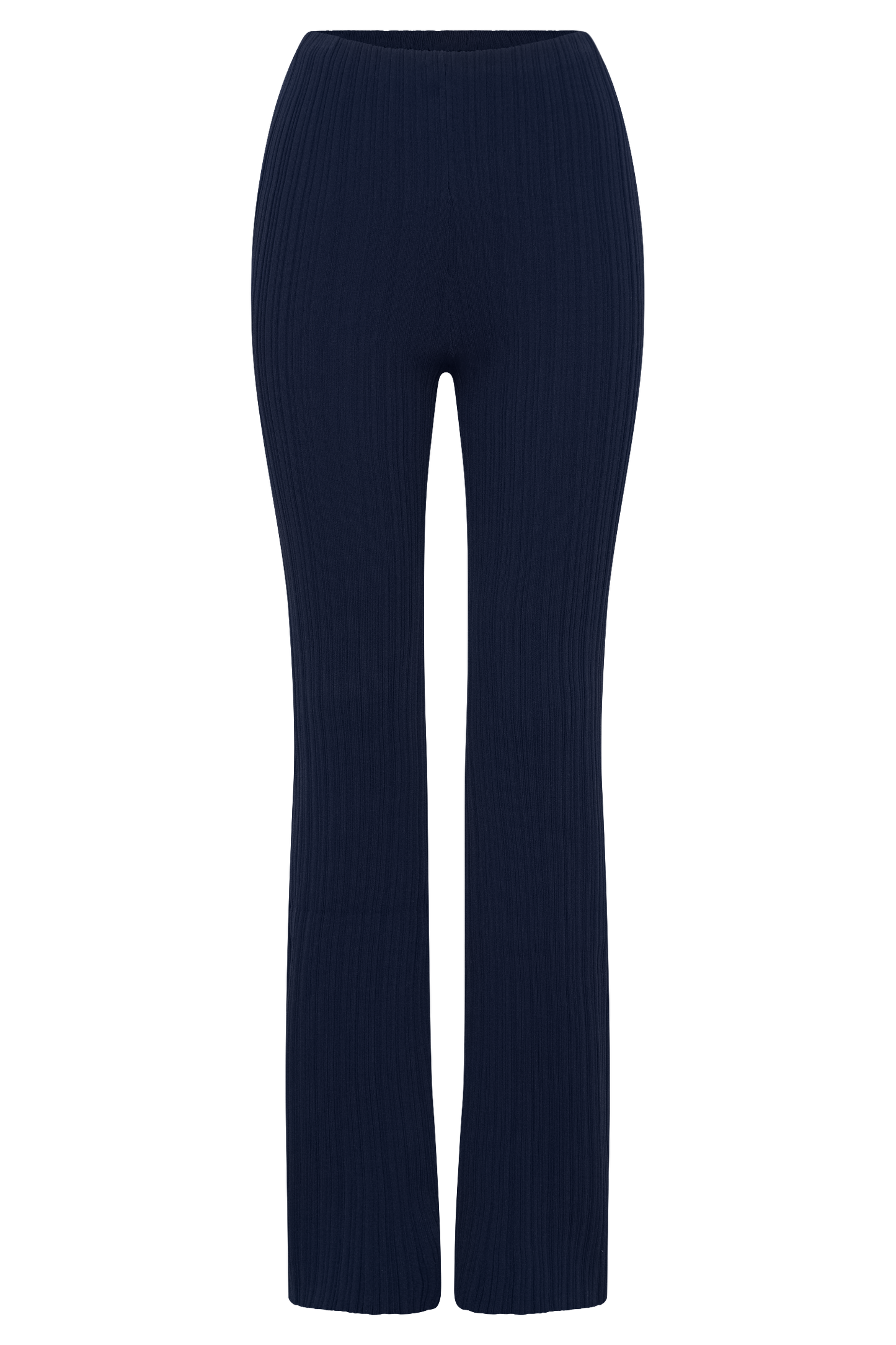 Chiara Straight Leg Rib Knit Pant - Navy