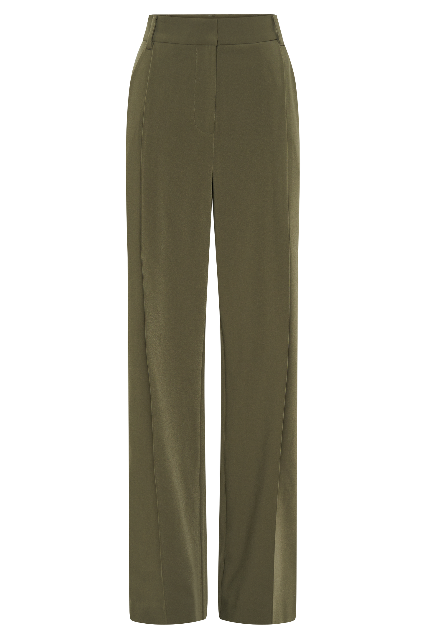 Amelie Suiting Straight Leg Pants - Military Olive