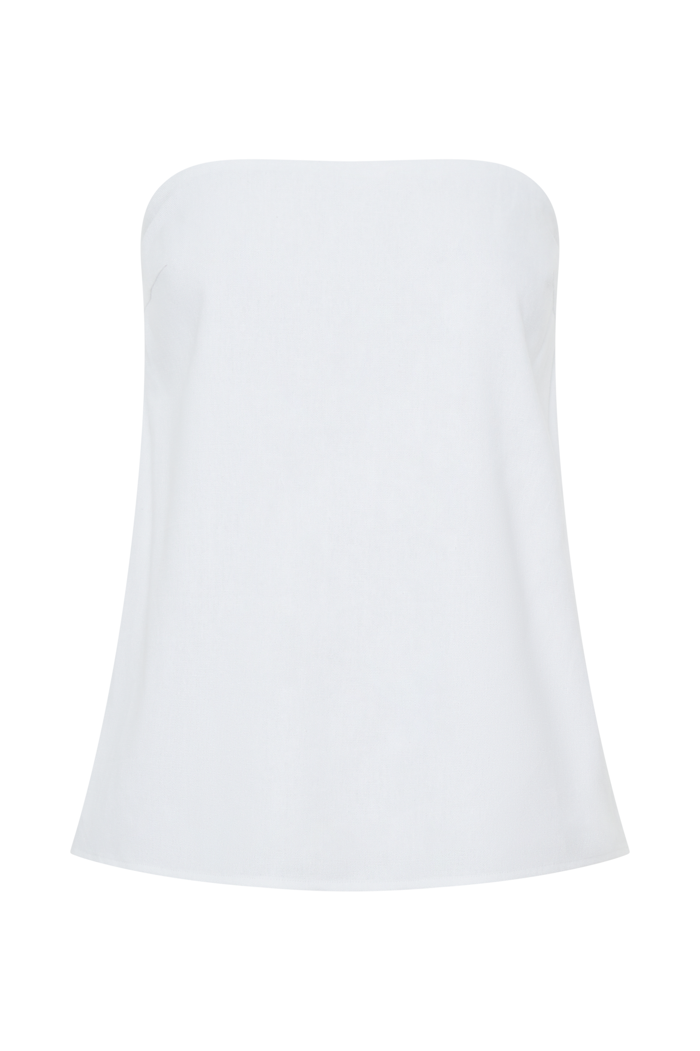 Luisa Strapless Linen Top - White