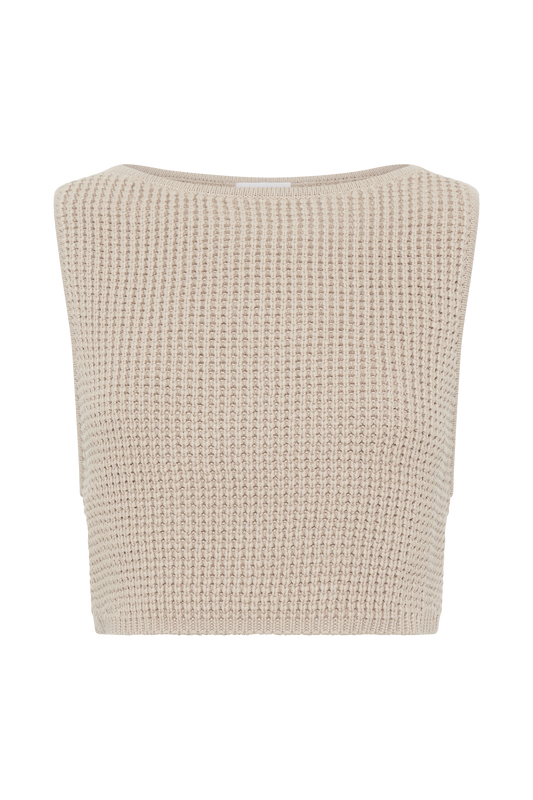 Gianni Sleeveless Knit Top - Natural