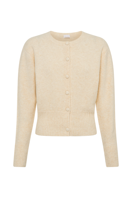 Genevieve Oversized Knit Cardigan - Cream Marle