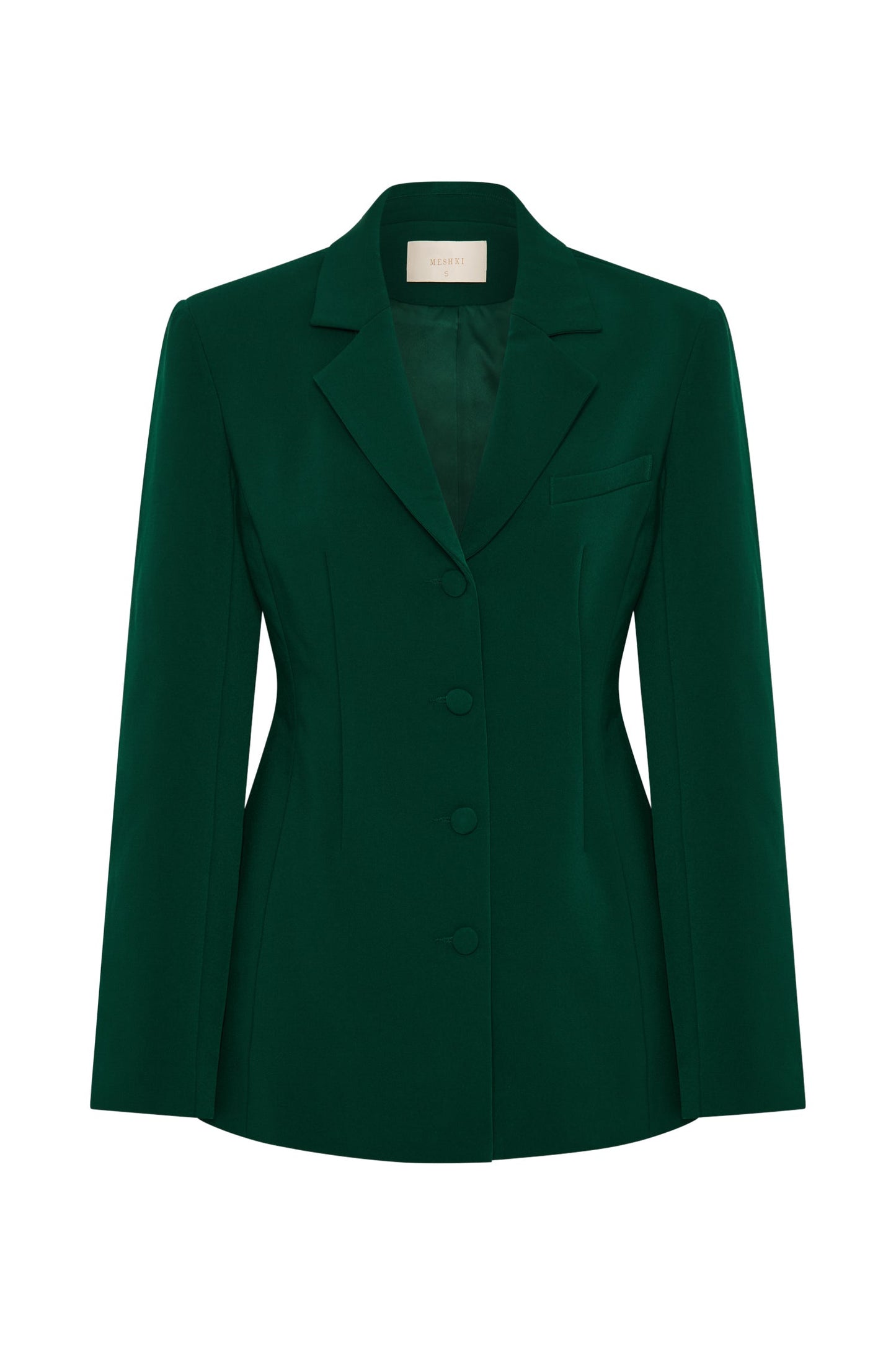 Greer Hourglass Suiting Blazer - Forest Green