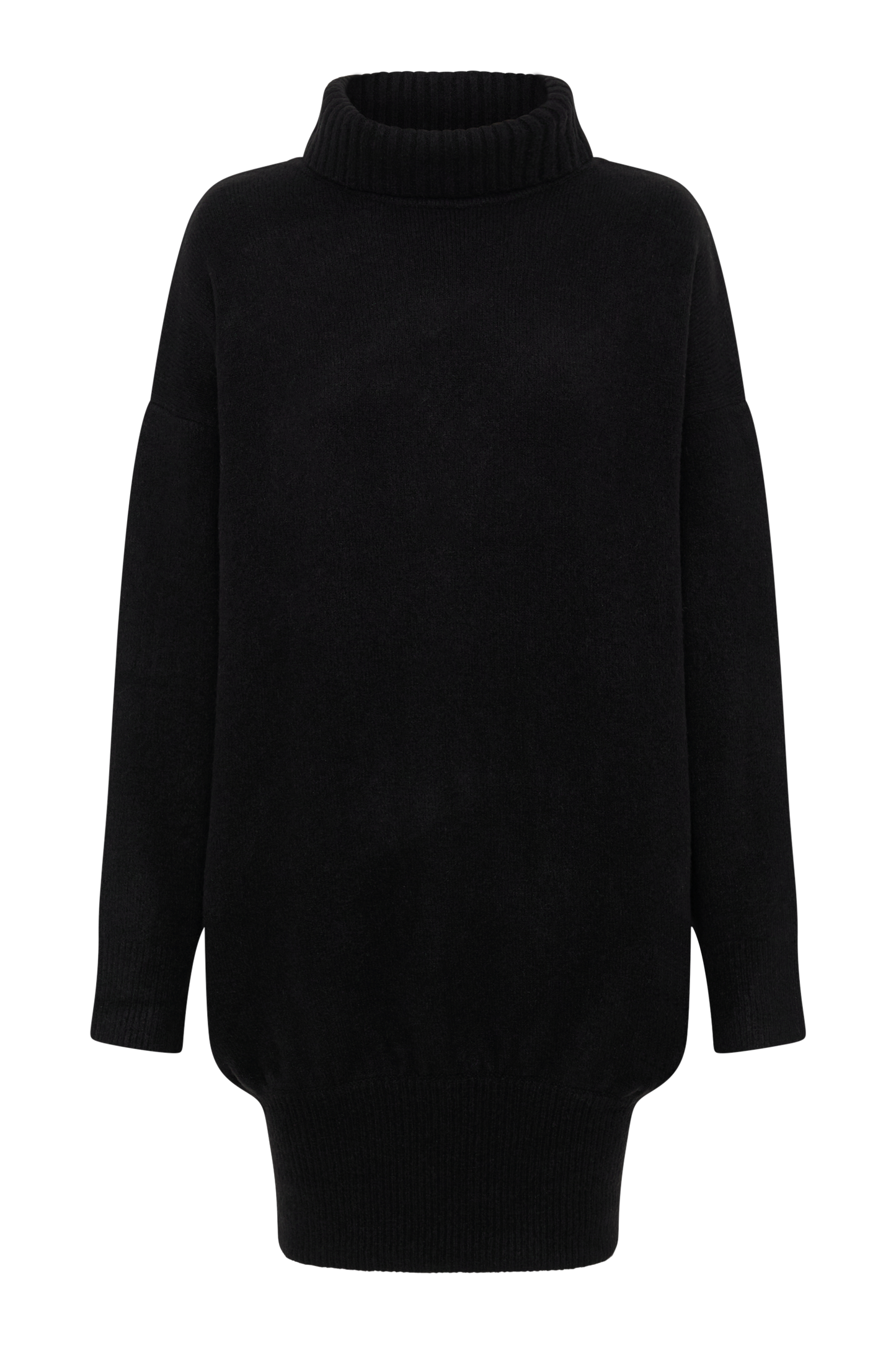 Celeste Long Sleeve Knit Mini Dress - Black