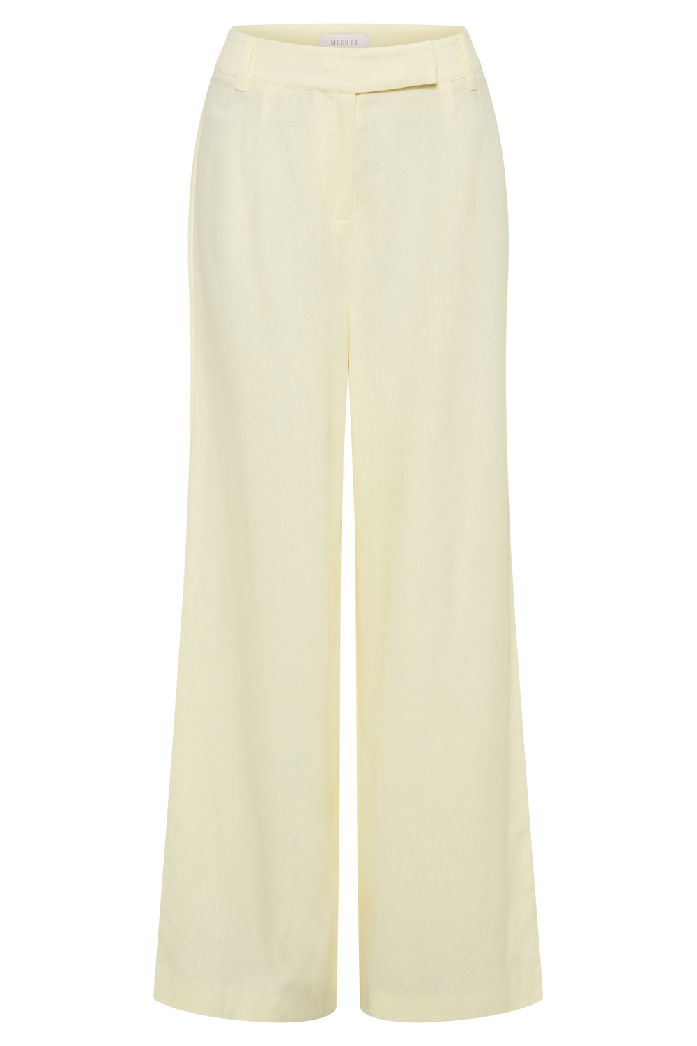 Franca Linen Wide Leg Pant - Lemon Sherbet