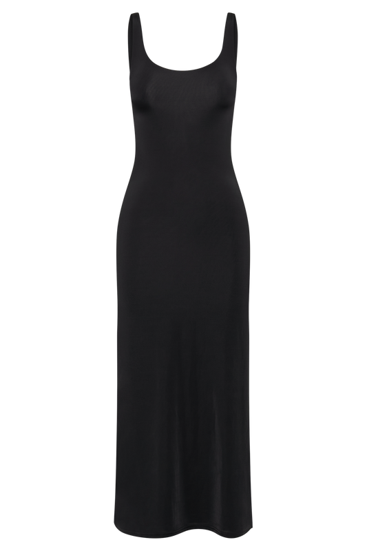 Augustine Slinky Scoop Midi Dress - Black