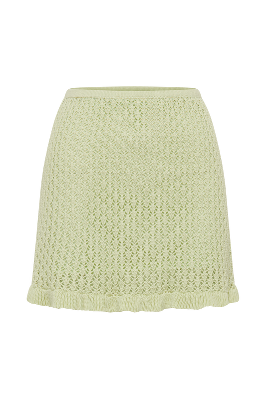 Serina A-Line Knit Mini Skirt - Seafoam Green