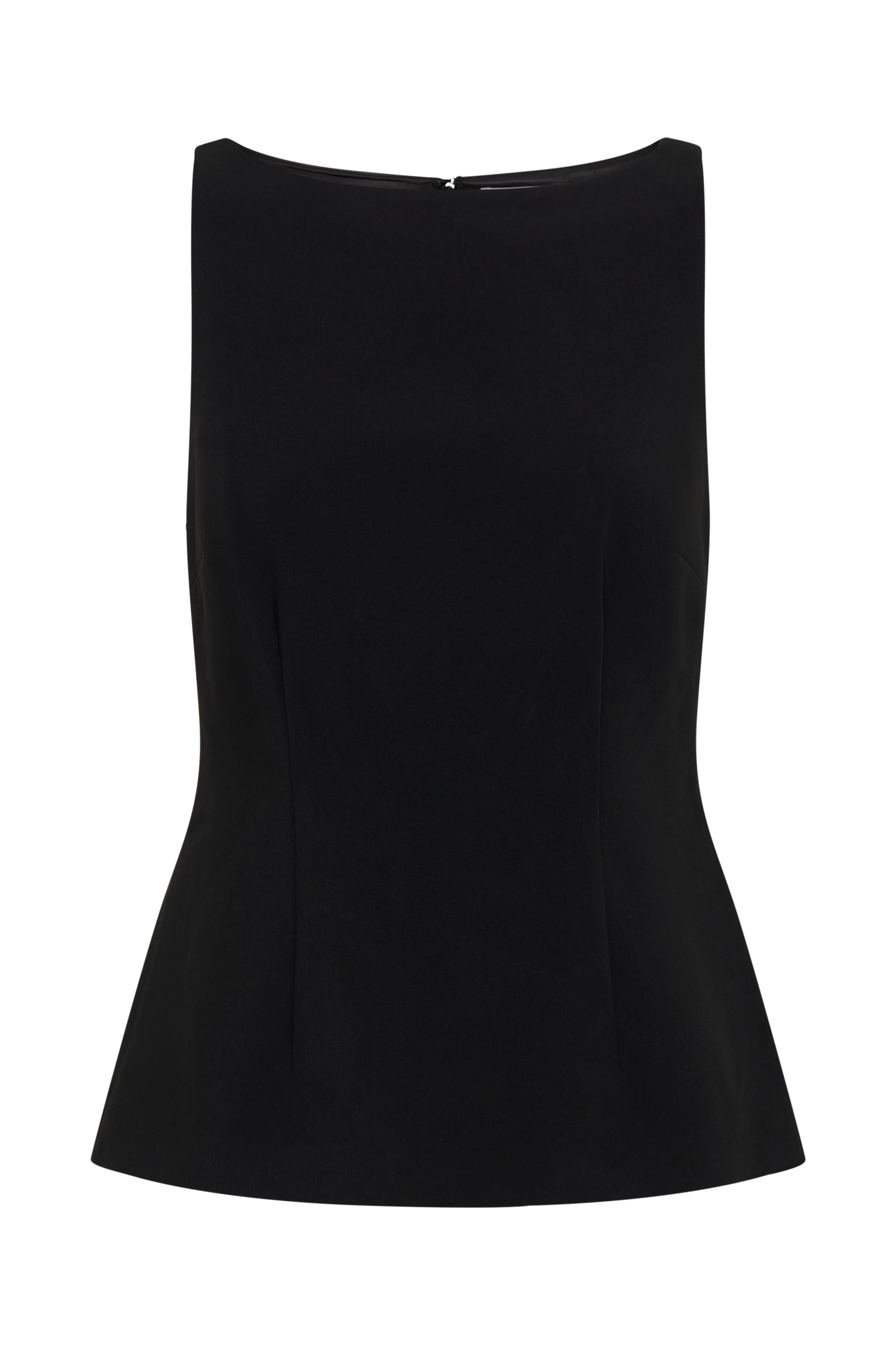 Angela Sleeveless Suiting Top - Black