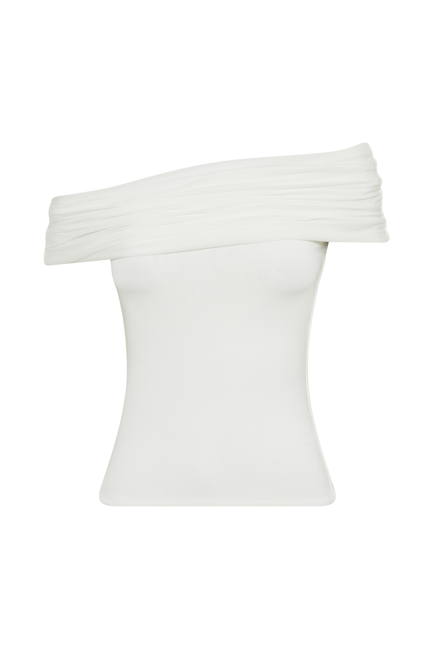 Cassandra Off Shoulder Slinky Top - White