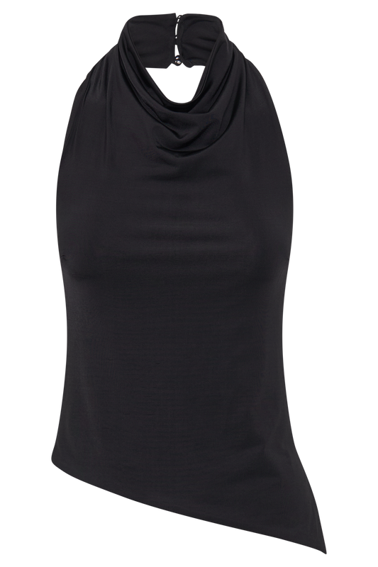 Federica Slinky Halter Neck Top - Black