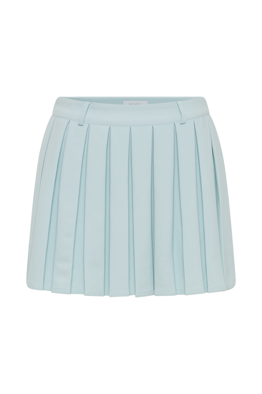 Mura Pleated Mini Skirt - Ice Blue