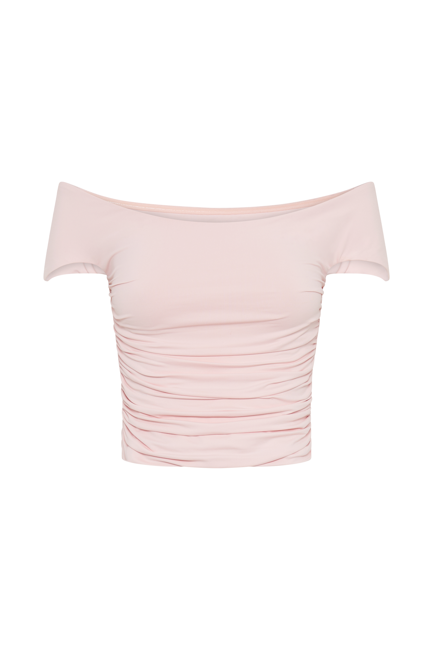 Piper Ruched Off Shoulder Top - Pale Pink