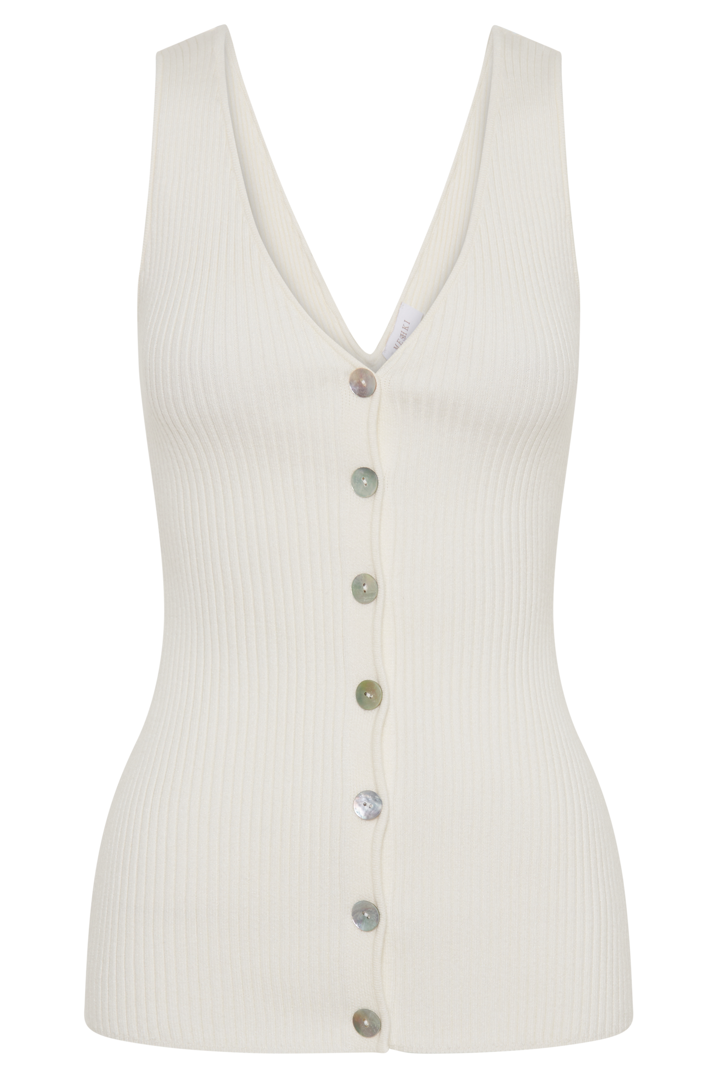 Calypso Knit Longline Vest - Ivory