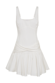 Alvara Cotton Puffy Mini Dress - White