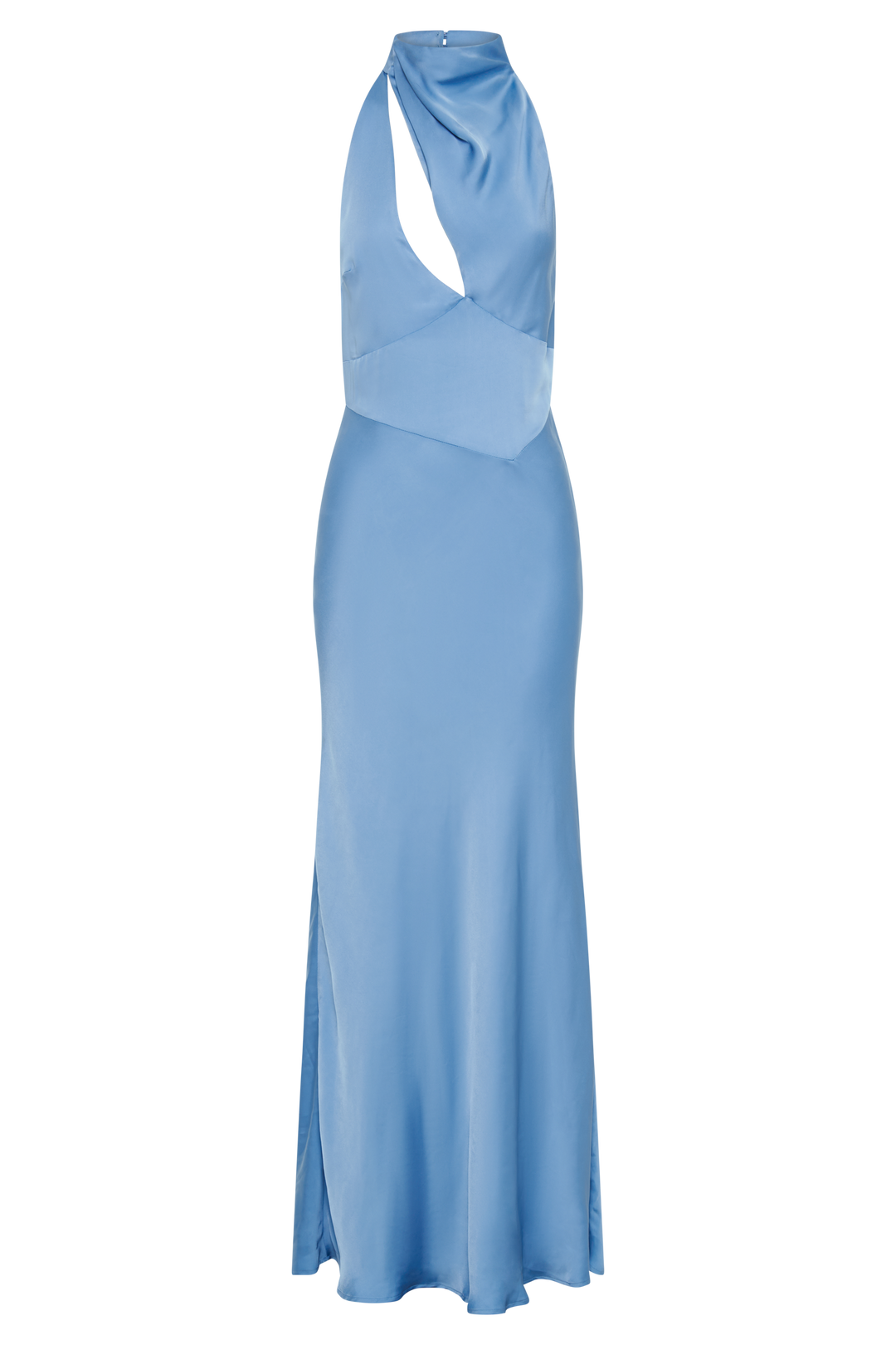 Belladonna Satin Halter Maxi Dress - Iris Blue - MESHKI