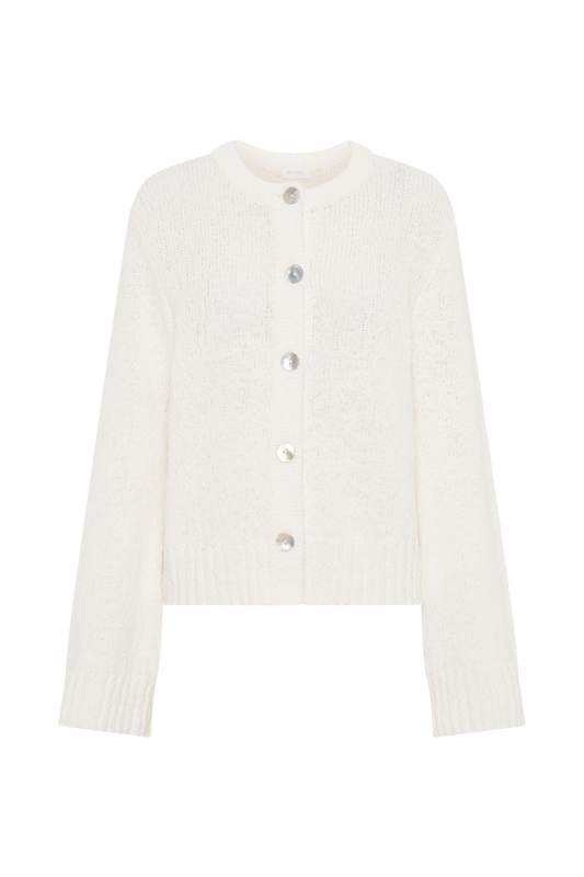 Moira Oversized Boucle Cardigan - White