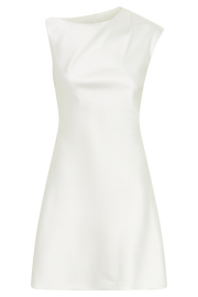 Granger Satin Structured Mini Dress - White