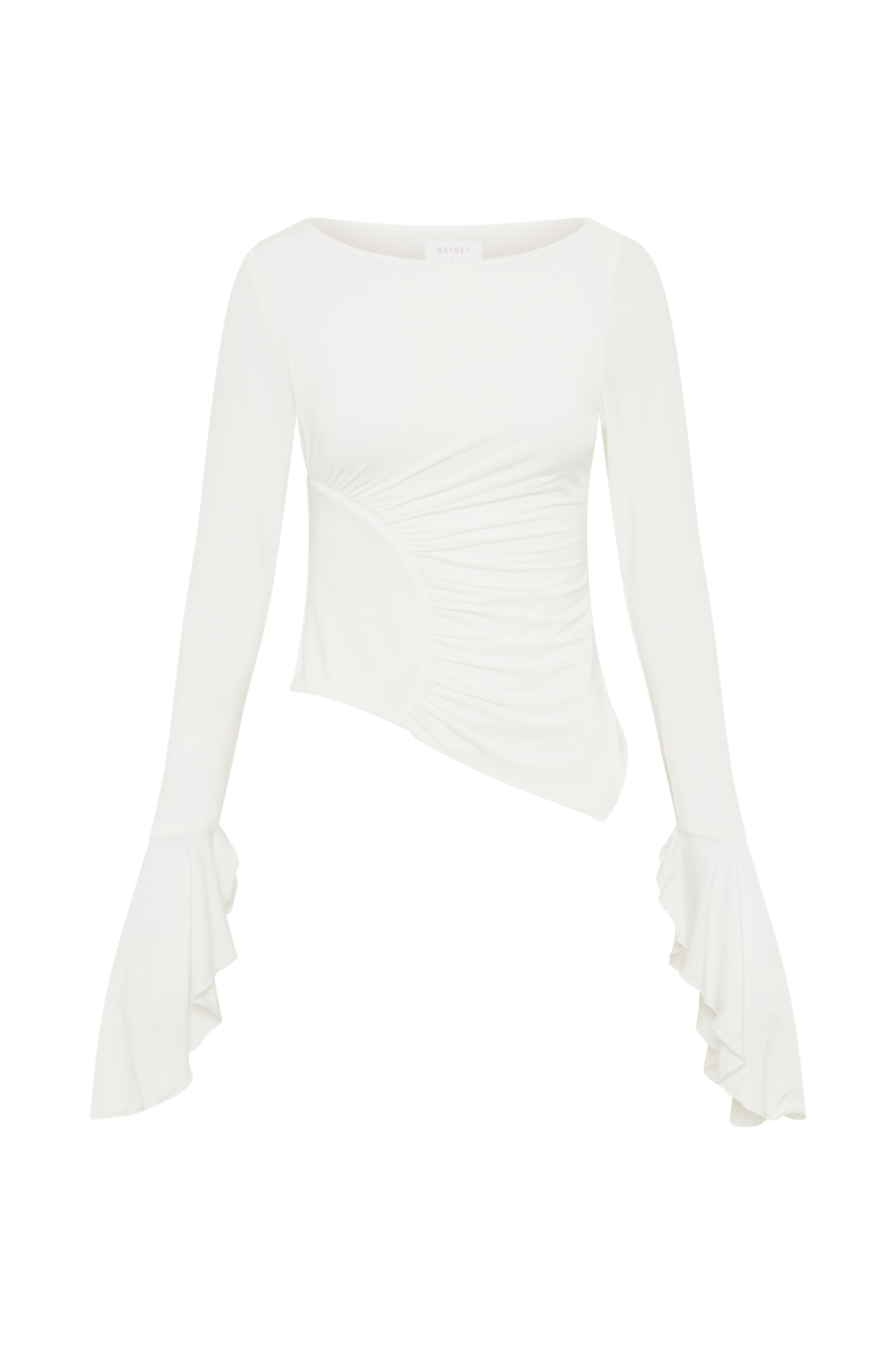 Stevie Bell Sleeve Slinky Top - White