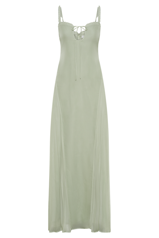 Saira Chiffon Maxi Dress - Pastel Green