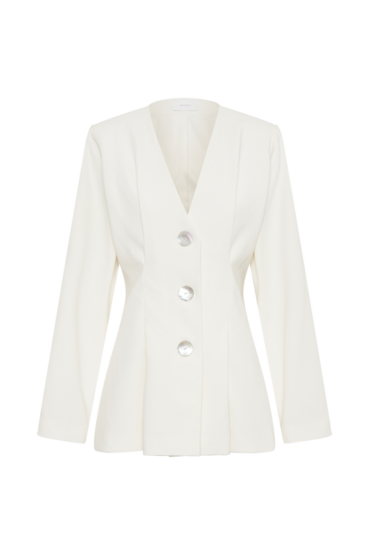 Kendall Balloon Sleeve Jacket - Ivory