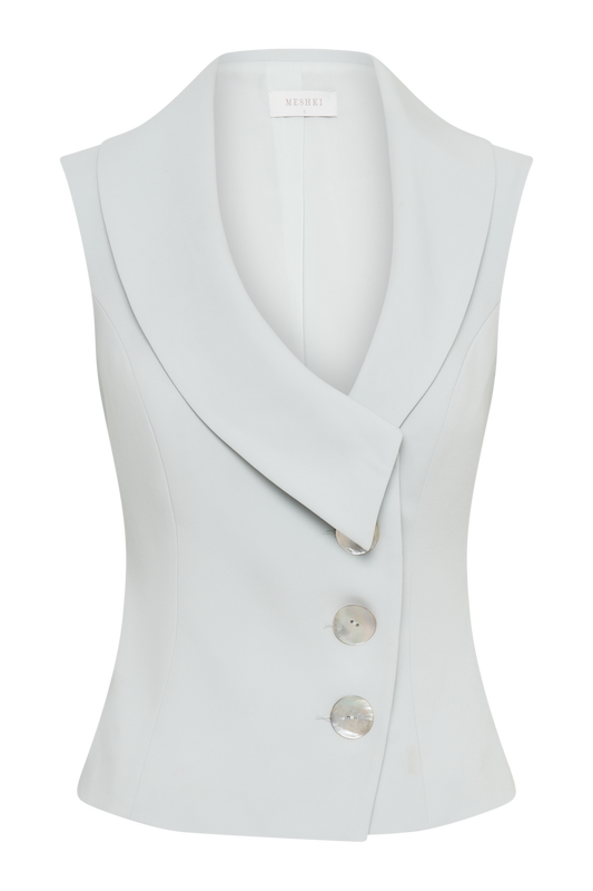 Berkley Suiting Waistcoat With Cowl - Pastel Green