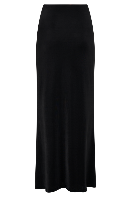 Bruna Slinky Fishtail Maxi Skirt - Black