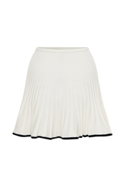 Jolene Contrast Pleated Knit Mini Skirt - White