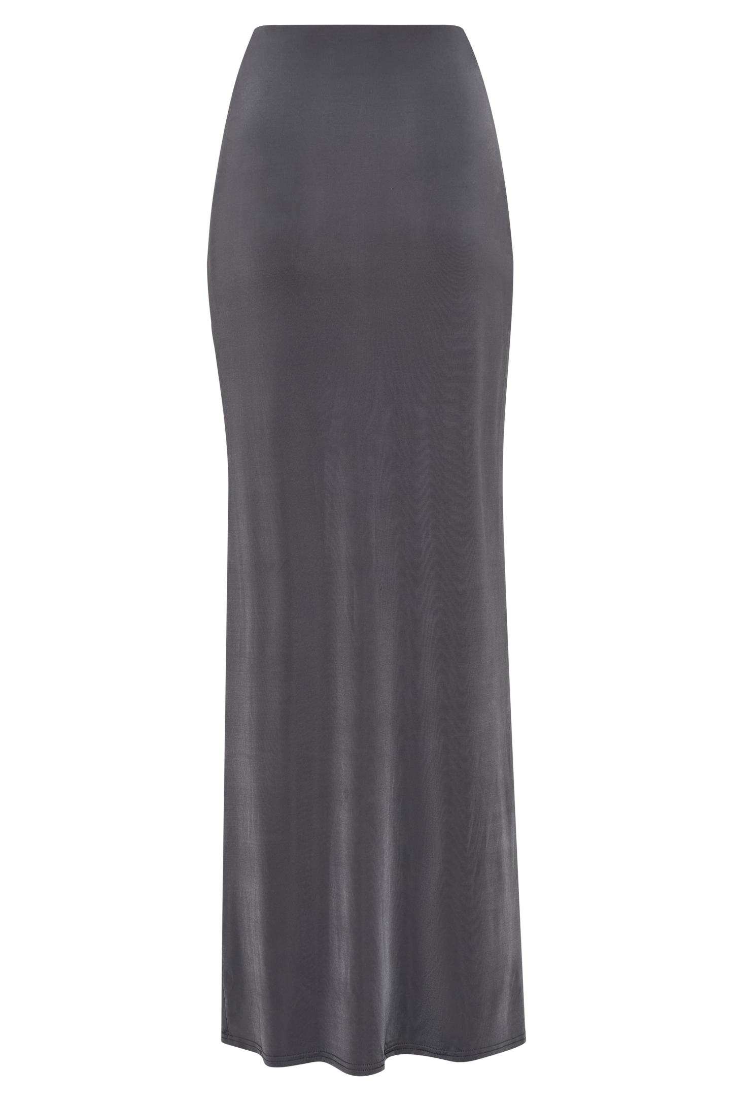 Bronwyn Slinky Ruched Maxi Skirt With Split - Charcoal